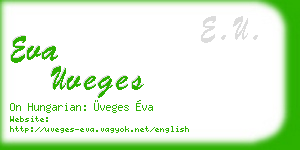 eva uveges business card